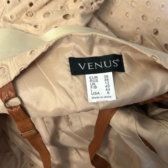 😍 A-line Eyelet Midi Dress With Wide Elastic Belt - Picture 5 of 6